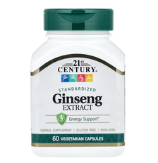 Ginseng Extract Standardized 21st Century 60 vegetarian capsules