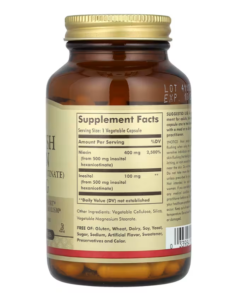 No-Flush Niacin 500 mg Solgar 100 vegetable capsules