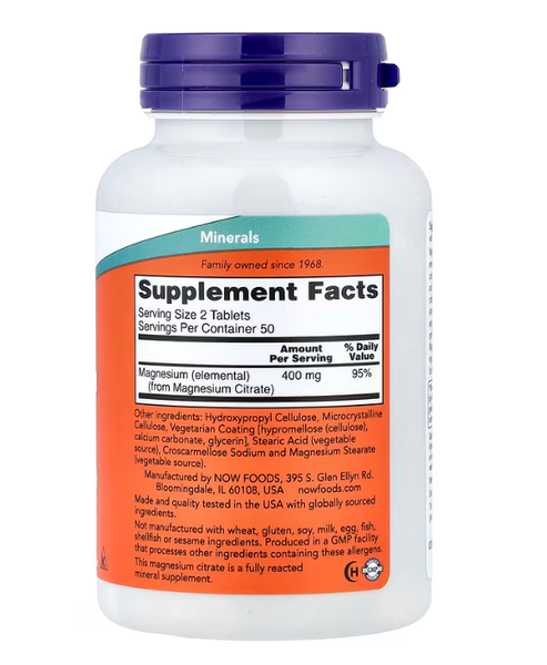 Magnesium Citrate 200 мг Now Foods 100 таблеток NOW-01290 фото