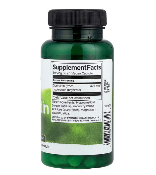 Quercetin 475 mg Swanson 60 vegan capsules