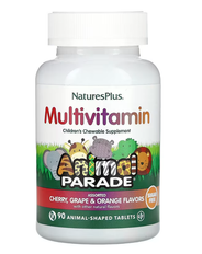 Children's Chewable Multivitamin Animal Parade Gold Cherry Grape & Orange NaturesPlus 90 animal-shaped tablets
