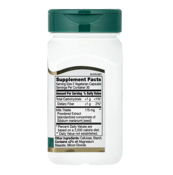 Milk Thistle Extract Standardized 21st Century 60 vegetarian capsules