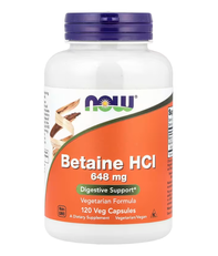 Betaine HCl 648 mg Now Foods 120 veg capsules
