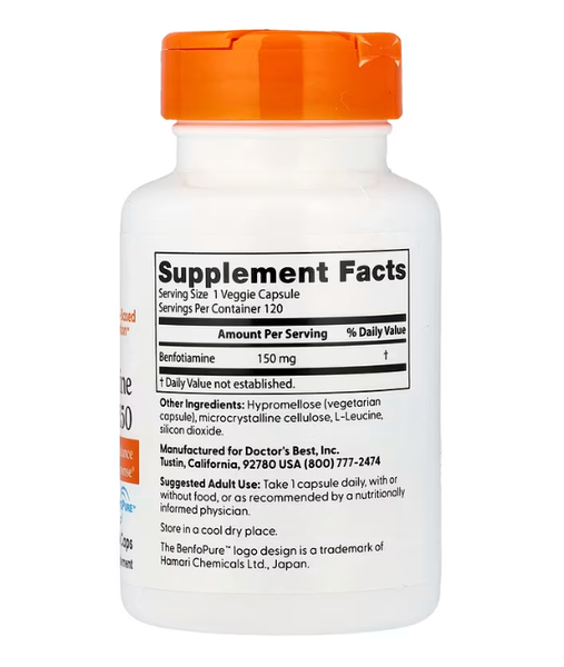 Benfotiamine 150 mg Doctor's Best 120 veggie caps