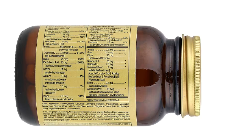 V Formula VM-75 Multiple Vitamins with Chelated Minerals Solgar 60 tablets