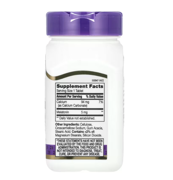Melatonin 5 mg 21st Century 120 tablets