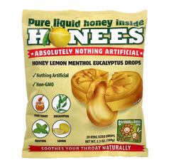 Honey Lemon Menthol Eucalyptus Drops Honees 20 king sized drops 100 g