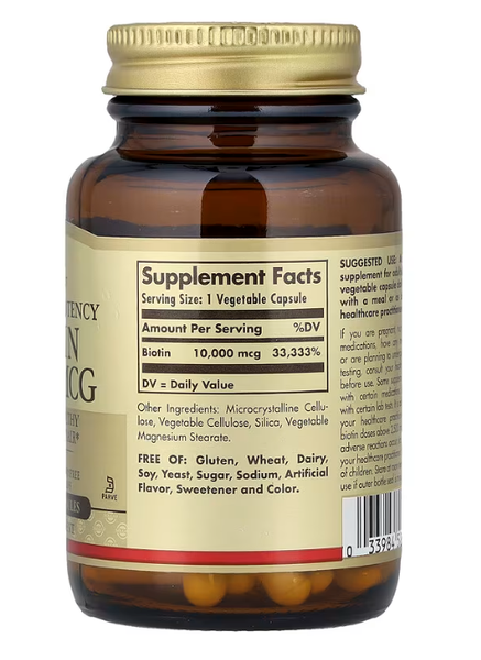 Biotin 10000 mcg Solgar 60 vegetable capsules