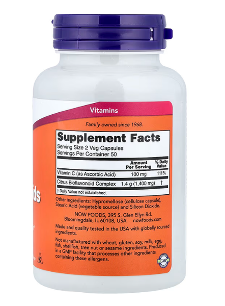 Citrus Bioflavonoids Now Foods 100 veg capsules