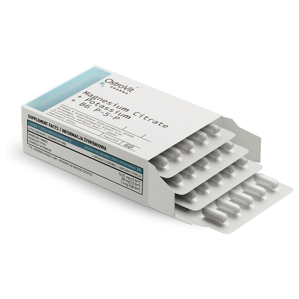 Magnesium Citrate + Potassium + B6 P-5-P OstroVit Pharma 60 capsules