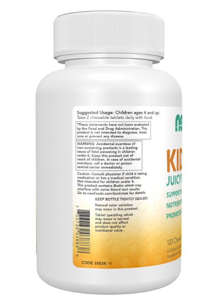 Kid Vits Juicy Orange Now Foods Kids 120 жувальних таблеток NOW-03883 фото