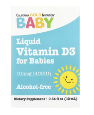 Liquid Vitamin D3 for Babies 10 мкг (400 IU) California Gold Nutrition 10 мл CGN-01034 фото
