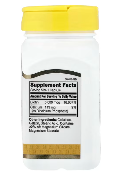 Biotin 5000 mcg 21st Century 110 capsules