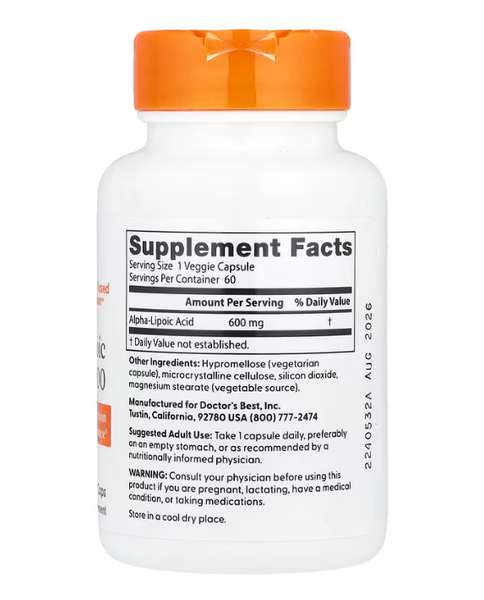 Alpha-Lipoic Acid 600 mg Doctor's Best 60 veggie caps