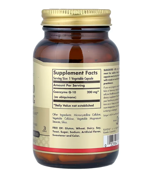 Vegan CoQ-10 200 mg Solgar 60 vegetable capsules