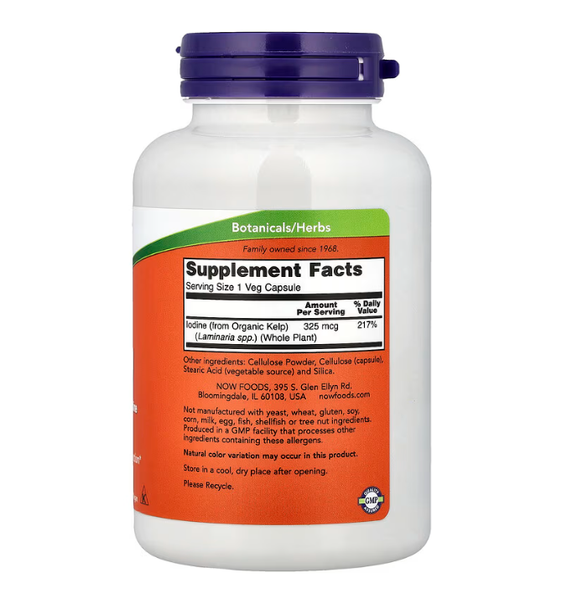 Kelp 325 mcg Now Foods 250 veg capsules