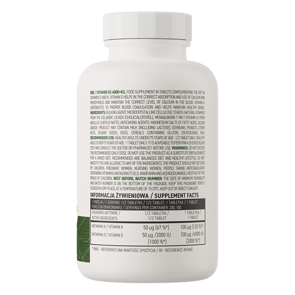 Vitamin D3 4000 + K2 OstroVit 100 таблеток OSV-00505 фото