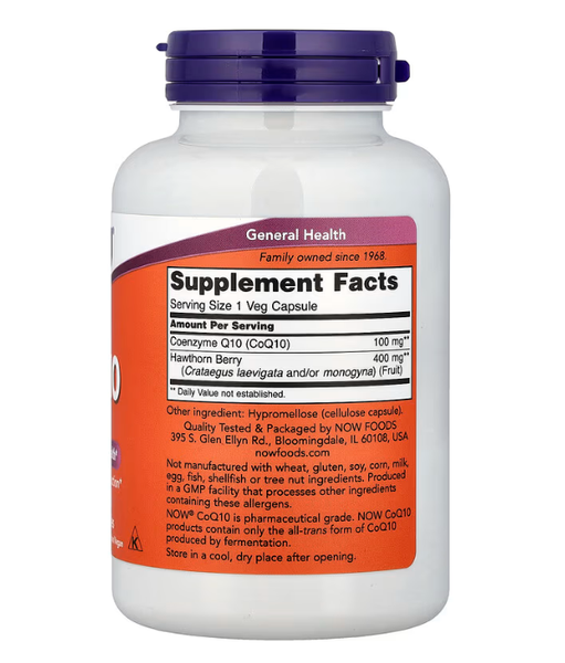 CoQ10 100 mg Now Foods 180 veg capsules
