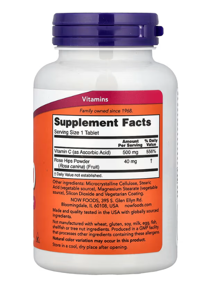 Vitamin C-500 With Rose Hips Now Foods 250 tablets