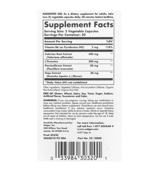Sleep & Stress Support Solgar 60 vegetable capsules
