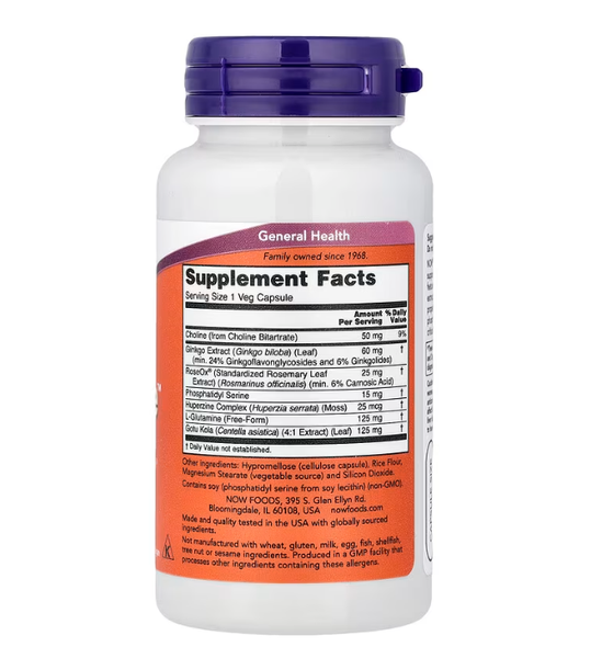 Brain Elevate Now Foods 60 капсул NOW-03303 фото