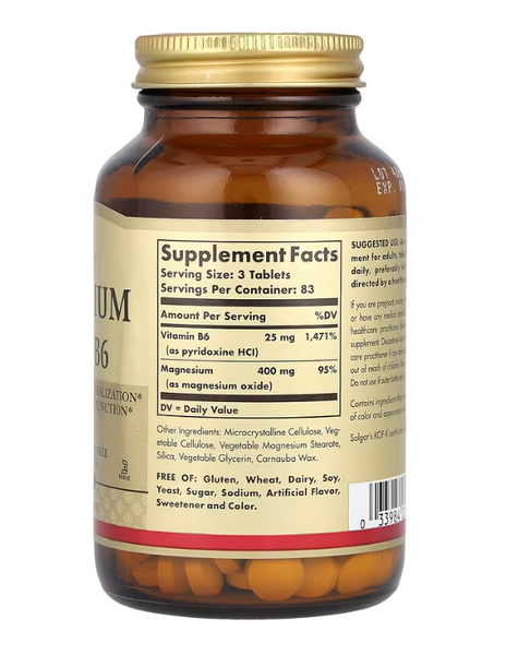 Magnesium with Vitamin B6 Solgar 250 tablets