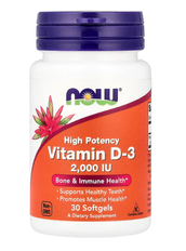 Vitamin D-3 High Potency 2000 IU Now Foods 30 softgels