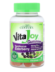 VitaJoy Sambucus Elderberry with Vitamin C & Zinc Gummies Berry 21st Century 60 gummies