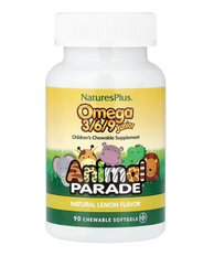 Animal Parade Omega 3/6/9 Junior Natural Lemon NaturesPlus 90 chewable softgels