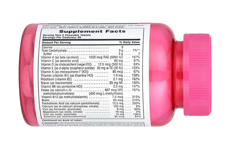 Source of Life Power Teen for Her Sugar Free Wild Berry NaturesPlus 60 chewable tablets