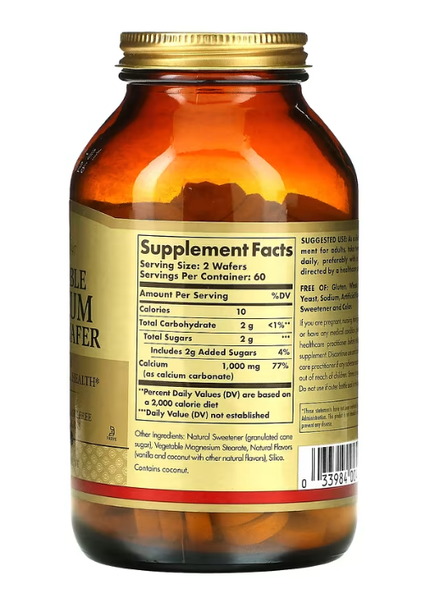 Chewable Calcium 500 mg Solgar 120 wafers