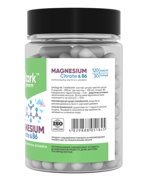Magnesium Citrate & B6 Stark Pharm 120 capsules