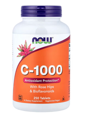 Vitamin С-1000 With Rose Hips and Bioflavonoids Now Foods 250 таблеток NOW-00687 фото