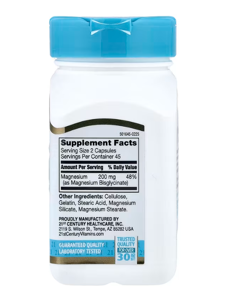Chelated Magnesium Glycinate 21st Century 90 capsules