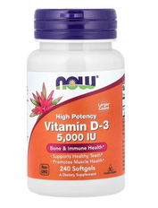 Vitamin D-3 High Potency 5000 IU Now Foods 240 softgels