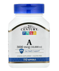 Vitamin A 3000 mcg (10000 IU) 21st Century 110 softgels