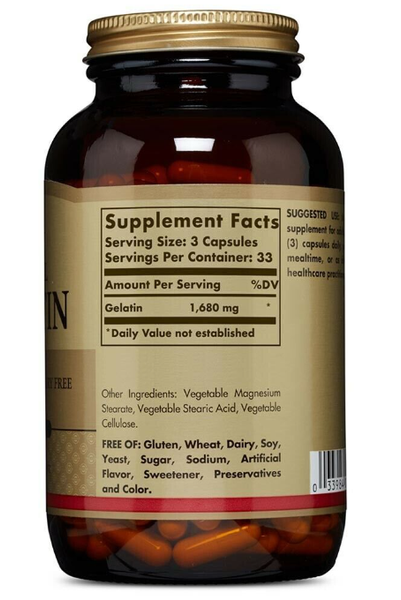 Gelatin Solgar 100 capsules