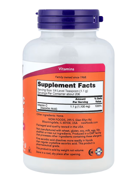Vitamin C Crystals Ascorbic Acid Now Foods 227 г NOW-00790 фото