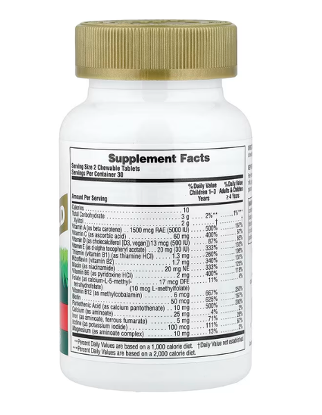 Children's Chewable Multivitamin Animal Parade Gold Cherry NaturesPlus 60 animal-shaped tablets