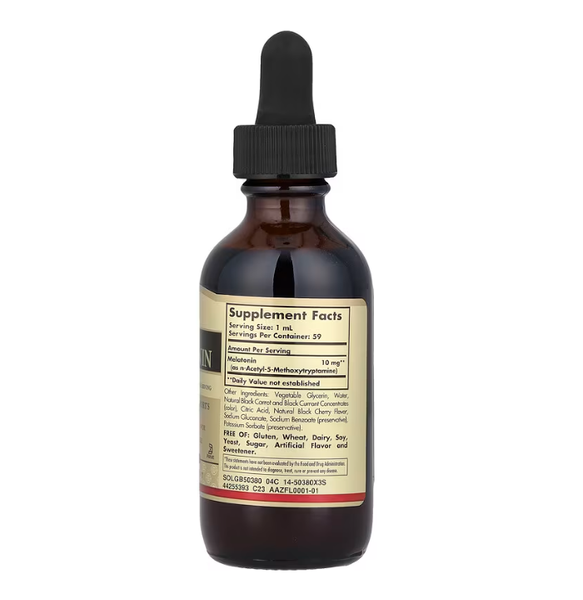 Liquid Melatonin Natural Black Cherry 10 мг Solgar 59 мл SOL-50380 фото