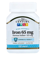 High-Potency Iron 65 мг 21st Century 120 таблеток CEN-22670 фото