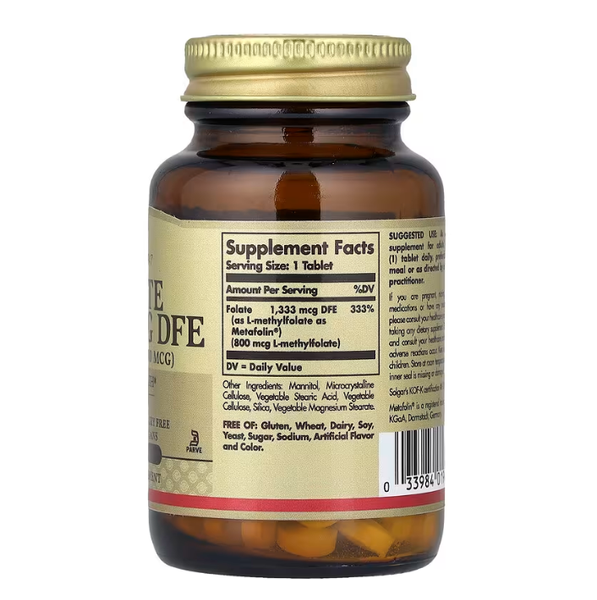 Folate 1333 mcg DFE Solgar 100 tablets