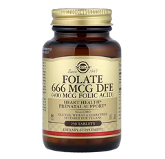 Folate 666 mcg DFE Solgar 250 tablets