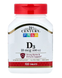 Vitamin D3 10 mcg (400 IU) 21st Century 100 tablets