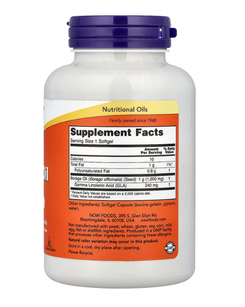 Borage Oil 1000 mg Now Foods 120 softgels