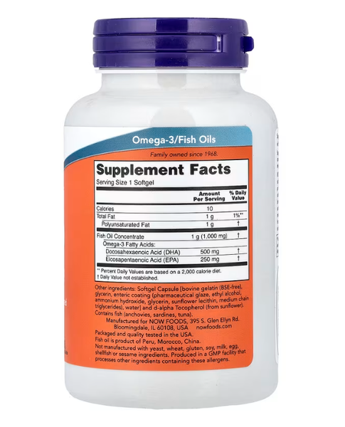 DHA-500 Fish Oil Now Foods 90 softgels