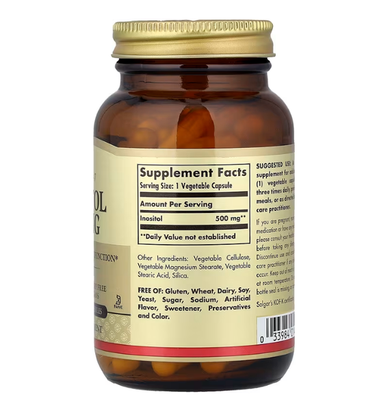 Inositol 500 mg Solgar 100 vegetable capsules