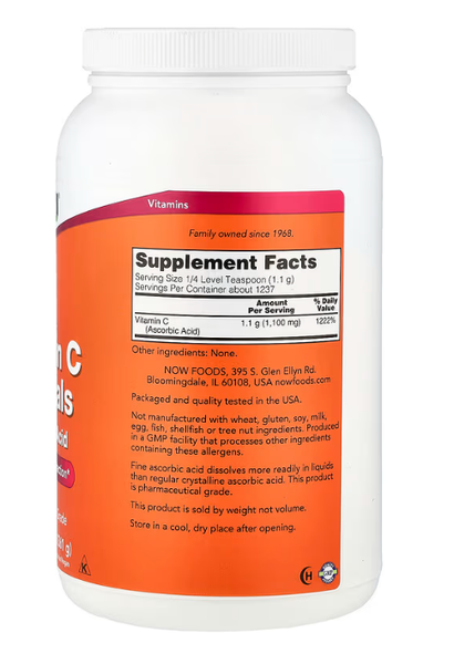 Vitamin C Crystals Ascorbic Acid Now Foods 1361 g