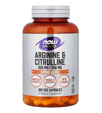 Arginine & Citrulline Now Foods Sports 120 капсул NOW-00037 фото