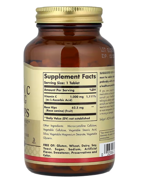 Vitamin C 1000 mg With Rose Hips Solgar 100 tablets